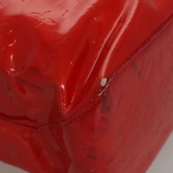 LOUIS VUITTON Monogram Vernis Reade MM Hand Bag Red Rouge - Picture 7 of 14